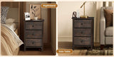 Brown MDF with solid wood veneer 66*45*68cm three-drawer bedside table 57761040