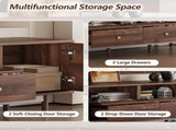 76" TV Stand with Drawers for Living Room/Bedroom, Modern Chic Entertainment Center for TVs Up to 85 34460367