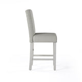 Set of 2pc Counter Height Dining Chairs Antique White Solid wood Dining Room Furniture Tufted Back B011108519