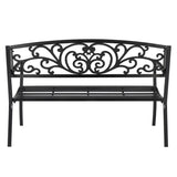 ZNTS 50" Iron Outdoor Courtyard Decoration Park Leisure Bench 63727074