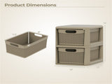 3-Drawer PP Storage Organizer Wicker Look Narrow Cabinet for Home & Office 70302972
