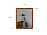 Mid-Century Modern Mirror with Solid Wood Frame,Wall-Mounted High-Definition Non-deformable Bedroom W3158P297411