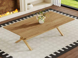 71 * 35.4 inch wood MDF splicing desktop, light wood MDF splicing desktop, wood sprayed metal W1151P434795