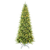 Artificial 7ft Green Christmas Tree with 1180PVC/Hard Needle Mixed Branch Tips, 400L warm white led, 56340225