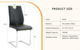 Black PU Dining Chair Set.Uniquely designed black dining chairs. PU material, paired with silver W2920P225024