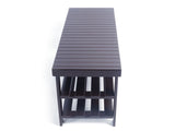 90cm Strip Pattern 3 Tiers Bamboo Stool Shoe Rack Coffee 43428147