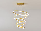 Modern 5 Rings Chandelier with Remote Control, Dimmable LED Chandelier with 3 Color Temperature, W5008P541398