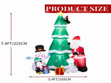 7.4 ft Christmas Inflatable Tree with Santa, Snowman, Penguin, Gifts and 9 Built-in LEDs, Multicolor 74541212