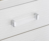 Glamorous White Silver Finish 1pc Nightstand of 2x Drawers Acrylic Bar Pulls Stylish Bedroom B01159024
