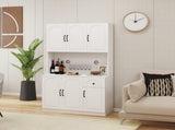 71" Kitchen Pantry Storage Cabinet with Microwave Oven Countertop, Freestanding Hutch Cabinet with W282108555