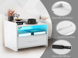 2PCS Nightstands Particleboard & Melamine-Faced Storage Cabinet with 2 USB Ports 35618343