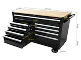 9 DRAWERS MULTIFUNCTIONAL TOOL CART WITH WHEELS AND WOODEN TOP W1102139262
