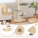Beige Cat Tree Cat Climbing Frame with Anti slip Pads 07404078