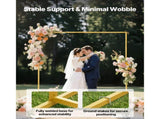 Square Gold Metal Arch Backdrop Stand, 6.6 x 6.6 ft, Durable Frame, Simple Setup, 08500529