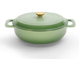 Cast iron 5QT cooking pot - Gradient green - includes two silicone gloves - Enamel pot 72386138