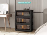 Plastic Folding Storage Cabine,4 Tiers Collapsible Storage Bins with Magnetic Door and 28619518