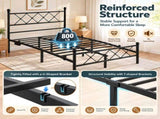 82.7"54" Full Metal Platform Bed Frame, X-Design Headboard & Footboard with LED Lights, USB & 81340836