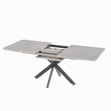 62.4" Extendable 78.15"Very large Grey Dining Table Modern Mid-Century Kitchen Table Set for Dining 25524818