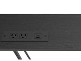 31.5" Console Table with US Standard Power Outlet, Melamine MDF Tabletop & Black Metal Frame, Black 53116651