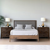 Wood Nightstand End Side Table with 3 Drawer for Living Room, Bedroom 00311955
