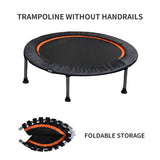 ZNTS 48" Foldable Mini Trampoline Max Load 330lbs/440lbs, Fitness Rebounder with Adjustable Foam Handle, 13163777