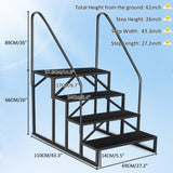 ZNTS 4 Step Ladder with Handrail, Swimming Pool Ladder Above Ground, 660 lb Load Capacity RV Steps with 53062981