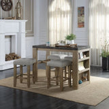 Grey and Oak Counter Height Stools B062P181306