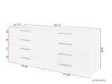 8 Drawer Double Dresser for Bedroom, Wide Storage Cabinet for Living Room Home Entryway, White 35563214