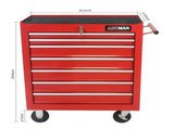 7 DRAWERS MULTIFUNCTIONAL TOOL CART WITH WHEELS-RED 78347019