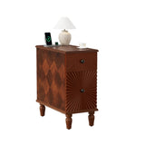 2 Drawer Modern Sofa Side Table, Narrow Side Table, Slim Nightstand for Living Room, Bedroom W2593P289143
