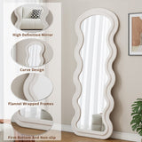 Flannel Full Length Wave Floor Mirror for Bedroom living room Hanging or Against The Wall W347P325002