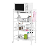 ZNTS Widen 4 Tiers Multi-functional Storage Cart Ivory White 51202437