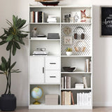 Bookshelf and Bookcase with Pegboard and Drawer or Kitchen Pantry Cabinet , 9 Cubby Display Book W331P295438