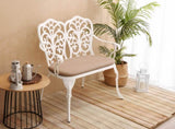 Patio Garden Bench Metal Park Bench Cast Aluminum Outdoor Furniture with Floral Rose for W640P250989