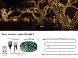 Christmas Rope Lights,1000LED/328Ft Outdoor Decorative String Strobe with 8 Modes/Remote/IP67 82640114
