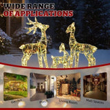 3pcs 2.4FT 2D 4.5V 3.60W Family Elk Iron Frame Courtyard Elk Decoration 55066775