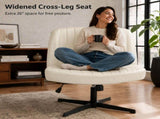 Criss Cross Office Chair, No Wheels Armless Swivel, Wide Seat Criss Cross Chair for Home Office & 34454491