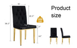 4 piece dining chairs.The gold metal legs complement the black velvet, showcasing a perfect blend of W1151131989