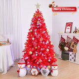 7 FT Pre-lit Artificial Christmas Tree, Hinged Xmas Pine Tree with 1100 Branch Tips, 400 Lights for 22830648