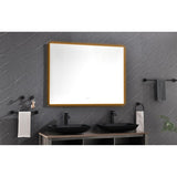 48x36 Inch LED Backlit Bathroom Mirror with Metal Frame, Wall Mounted Vanity Mirror with Smart Touch 95902060