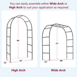 7'8" H x 4'5" W Metal Garden Arch Trellis,Adjustable Arbor Trellis for Garden Climbing Plants 28370429