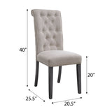 Beige and Grey Tufted Back Side Chairs B062P182735