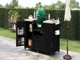 K&K 66.5" Outdoor Kitchen Island for Big Green Egg Grills, Solid Wood Outdoor Grill Cart for N707P250629B