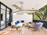 52 Inch Outdoor Farmhouse Ceiling Fan with Remote Control Solid Wood Fan Blade Reversible Motor W934P147071