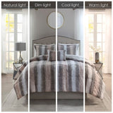 King 4PC Faux Fur Comforter Set B03597118