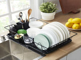 3-Piece Kitchen Sink Dish Drainer Set Black 37190908