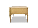 Dauphin Gold Accent 5-Drawer Wood Executive Desk Natural Brown Ash Wood & Veneer B2719P238477