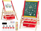 3-in-1 Kids Art Easel - Double-Sided Magnetic BoardPaper Roll, 26 Letter Magnets, Multicolor 05189259