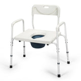 3-in-1 Heavy-Duty Commode Chair Removable Bucket, Sturdy Iron Frame for 75145658