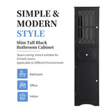 Tall Bathroom Cabinet, Freestanding Storage Cabinet with Drawer and Doors, MDF Board, Acrylic Door, WF289427AAB